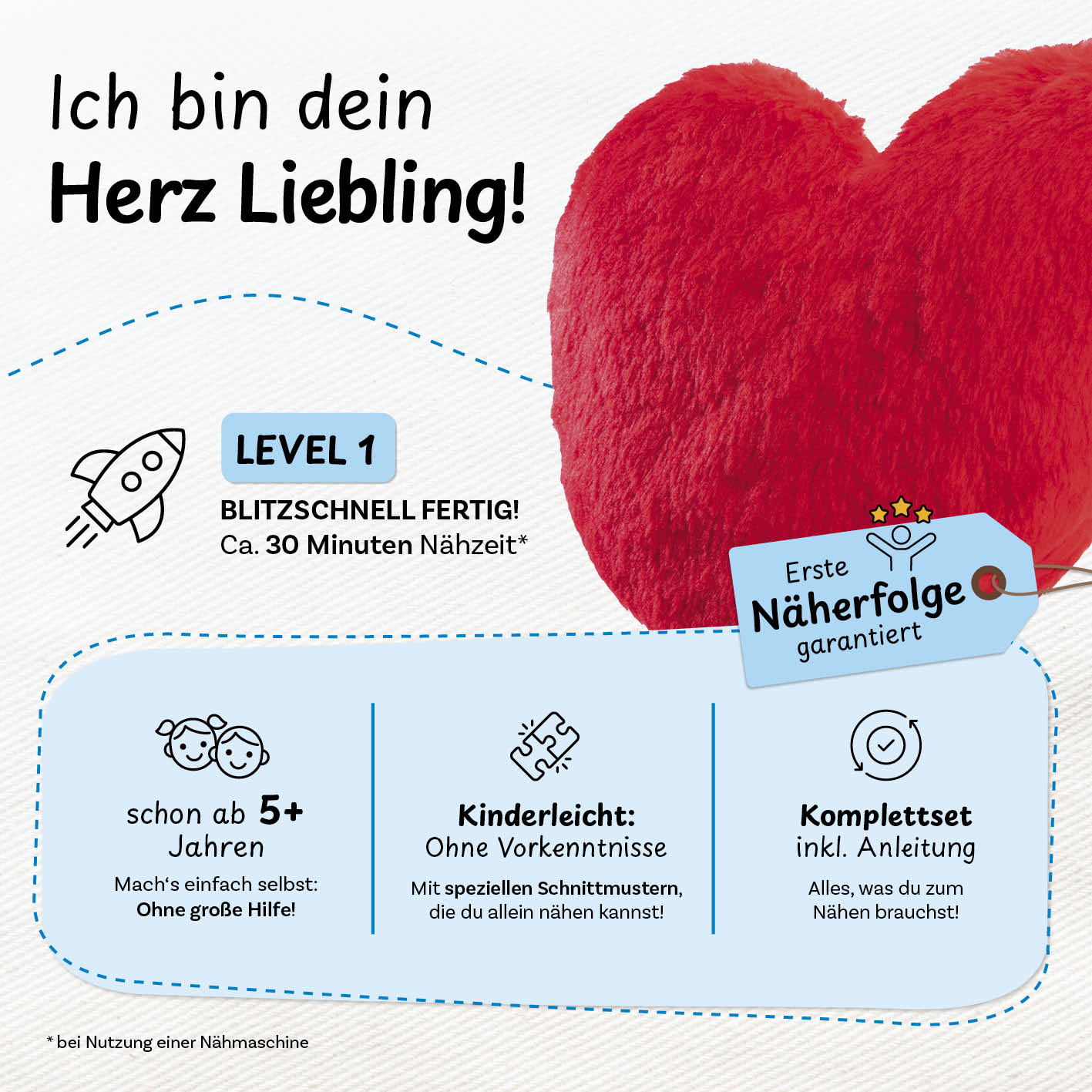 Näh-Baukastenset Herz Liebling